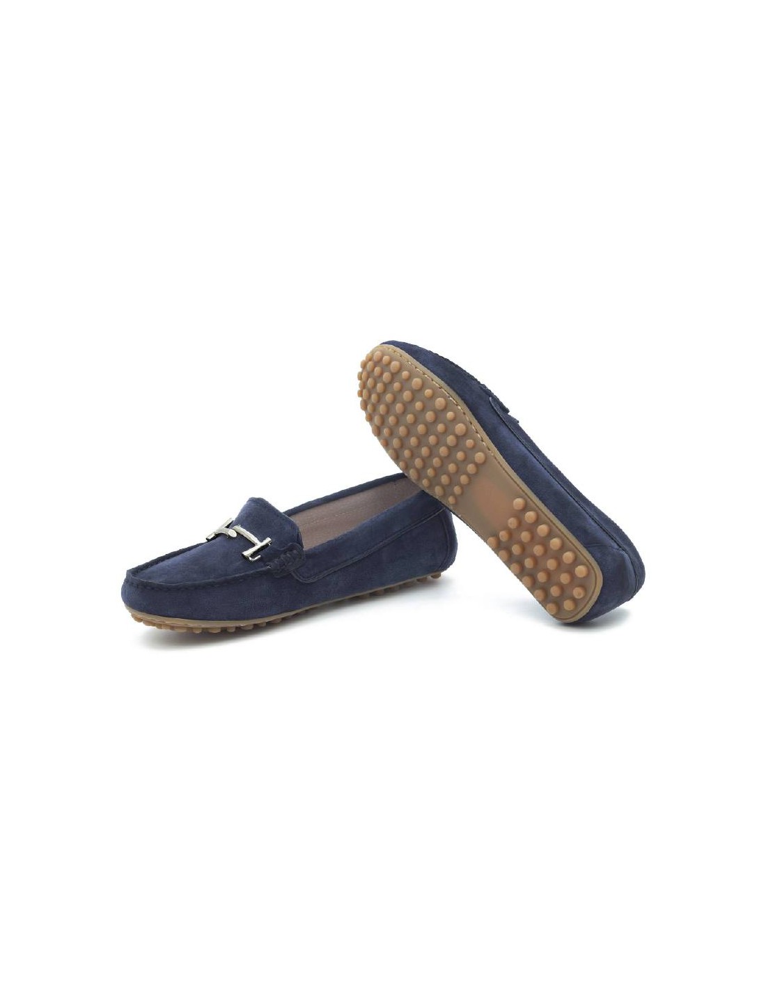 ortiz & reed Mocasines de mujer de ante con cordón de piel color azul W-SERINA-AZUL-300 Ofertas especiales
