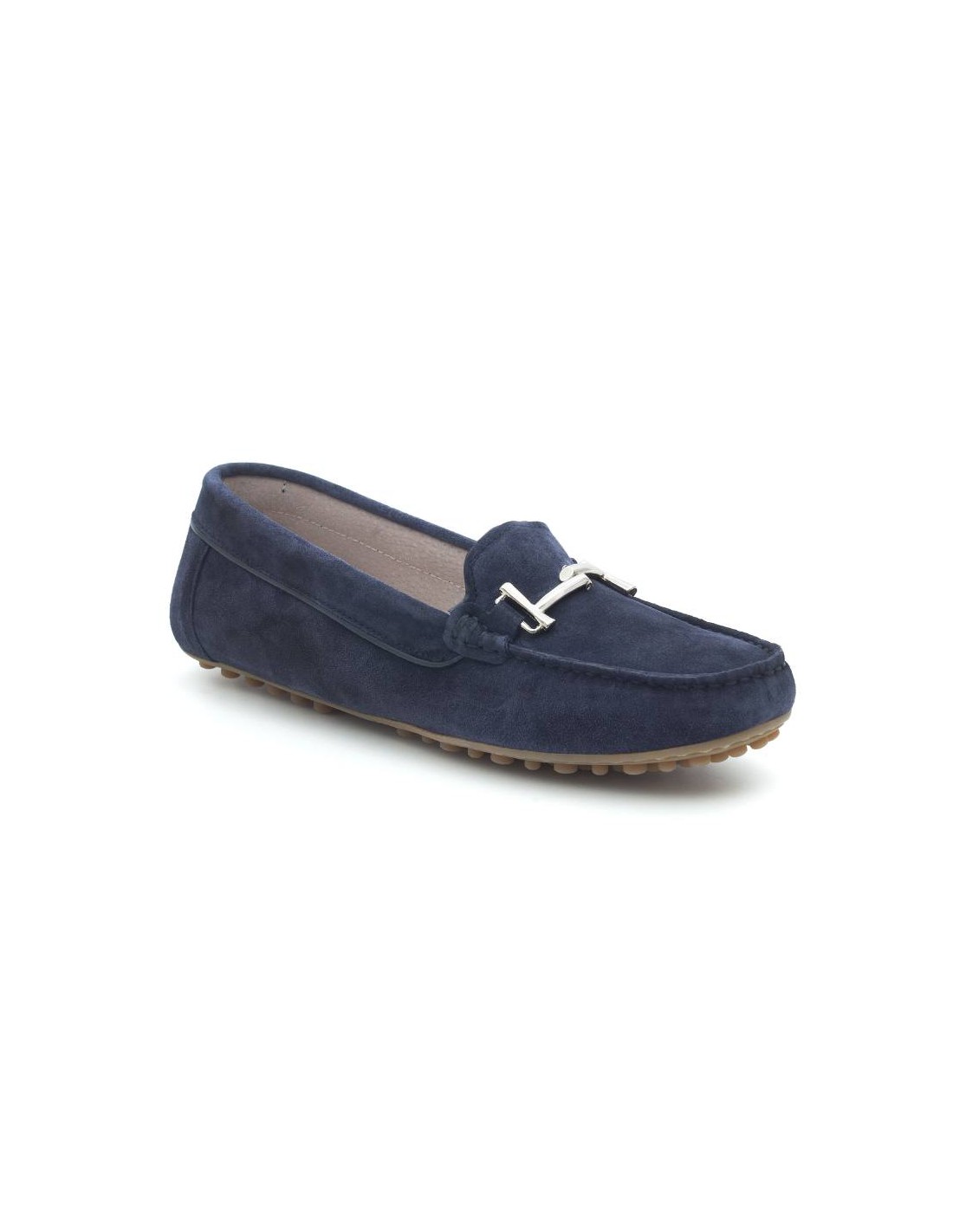 ortiz & reed Mocasines de mujer de ante con cordón de piel color azul W-SERINOR-AZUL Grandes ahorros