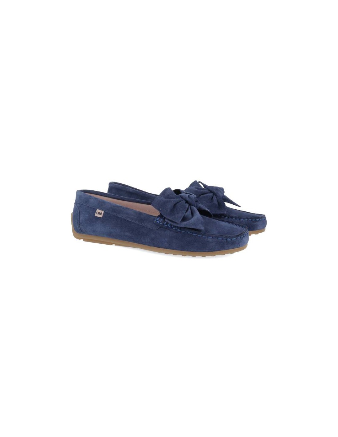 ortiz & reed Mocasines de mujer de ante con cordón de piel color azul W-SUNDRA-INDIGO
