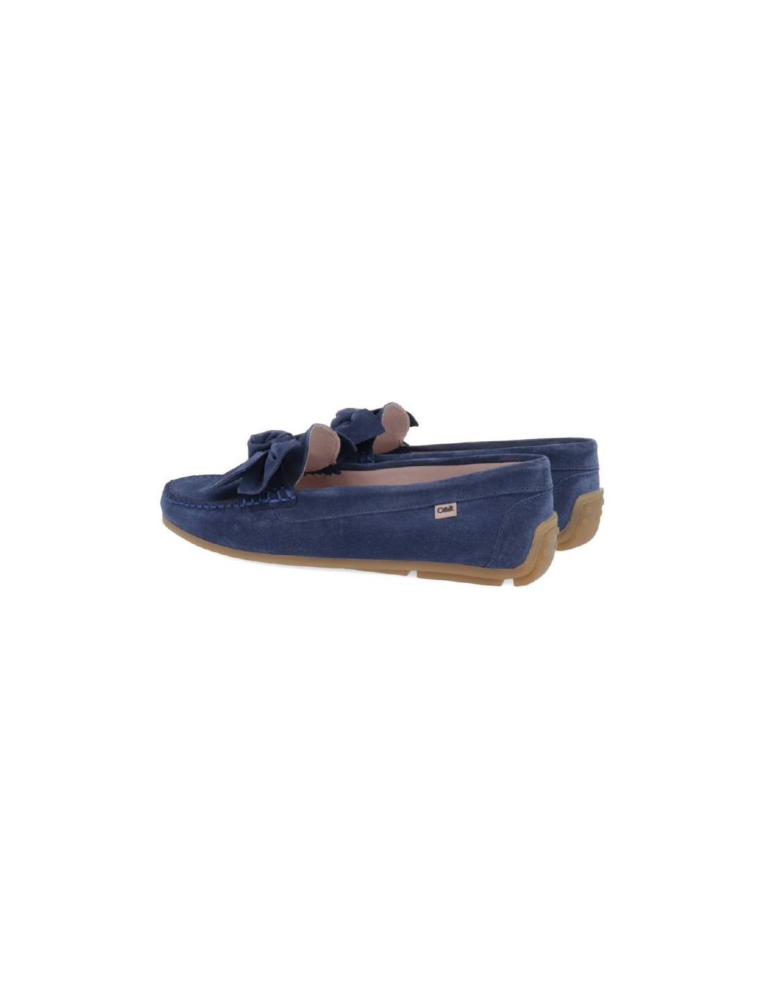 ortiz & reed Mocasines de mujer de ante con cordón de piel color azul W-SUNDRA-INDIGO Rebajas de fin de temporada