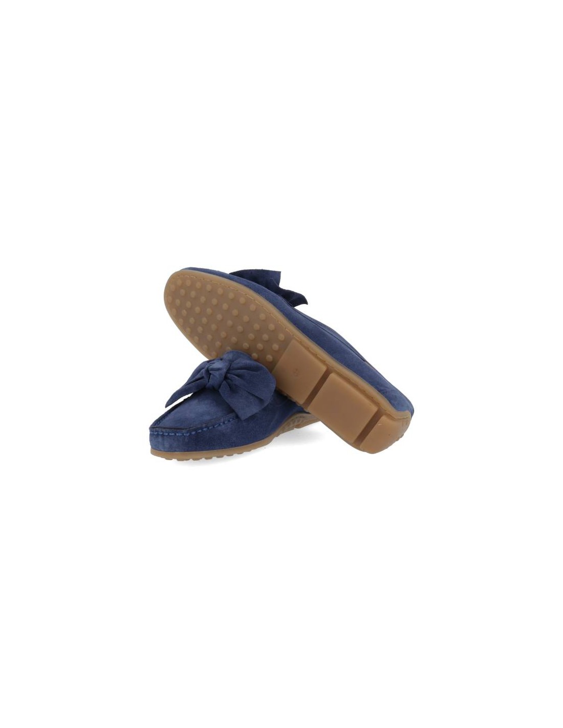 ortiz & reed Mocasines de mujer de ante con cordón de piel color azul W-SUNDROR-INDIGO Precio ultrabajo