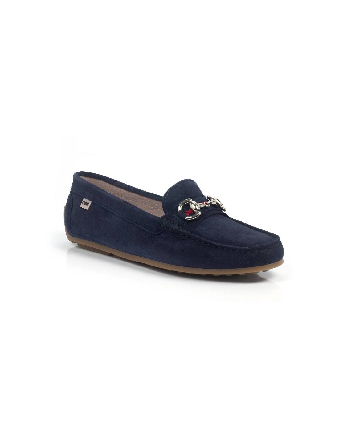 ortiz & reed Mocasines de mujer de ante con hebilla color azul W-SICHAROR-AZUL