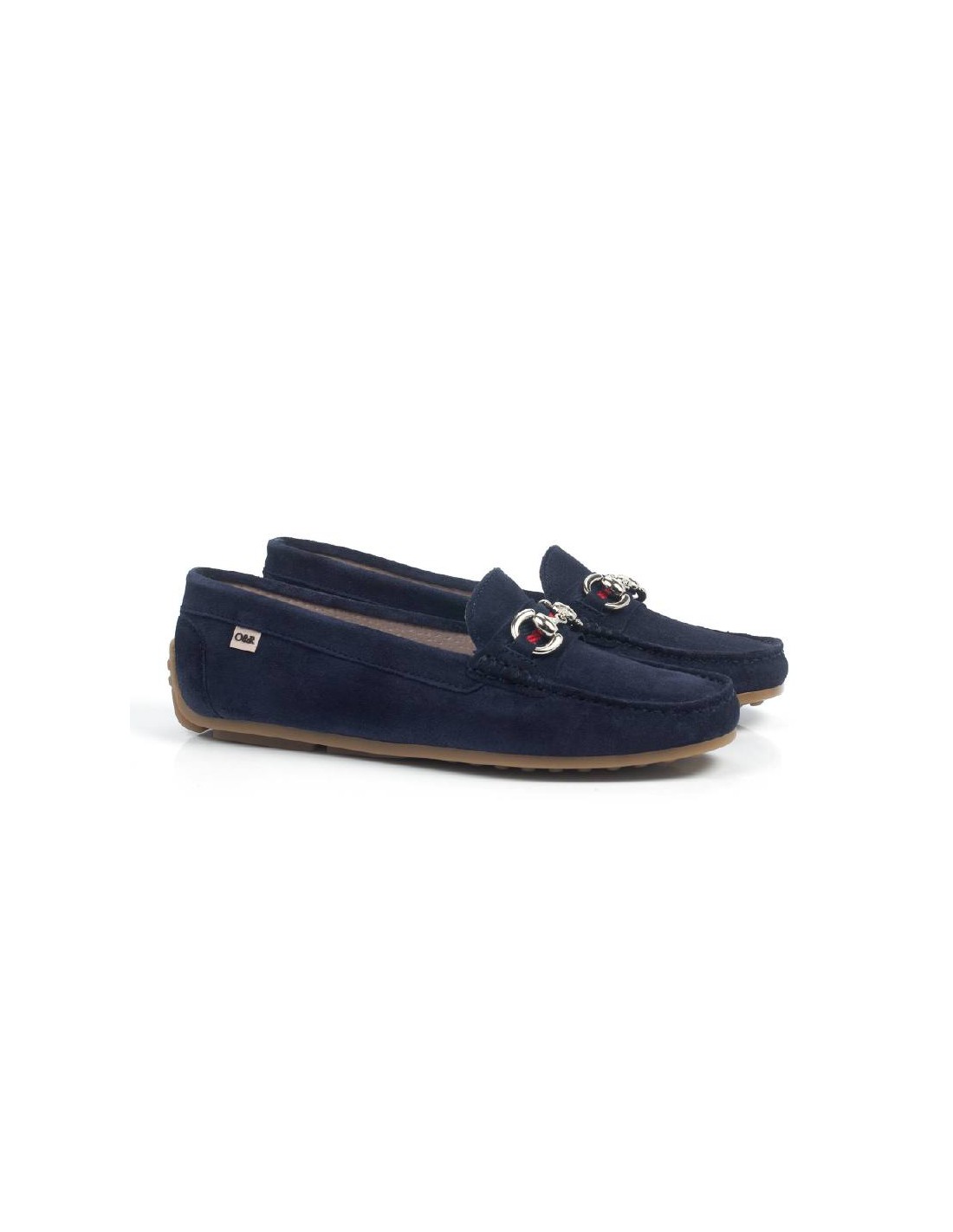 ortiz & reed Mocasines de mujer de ante con hebilla color azul W-SICHAROR-AZUL En línea