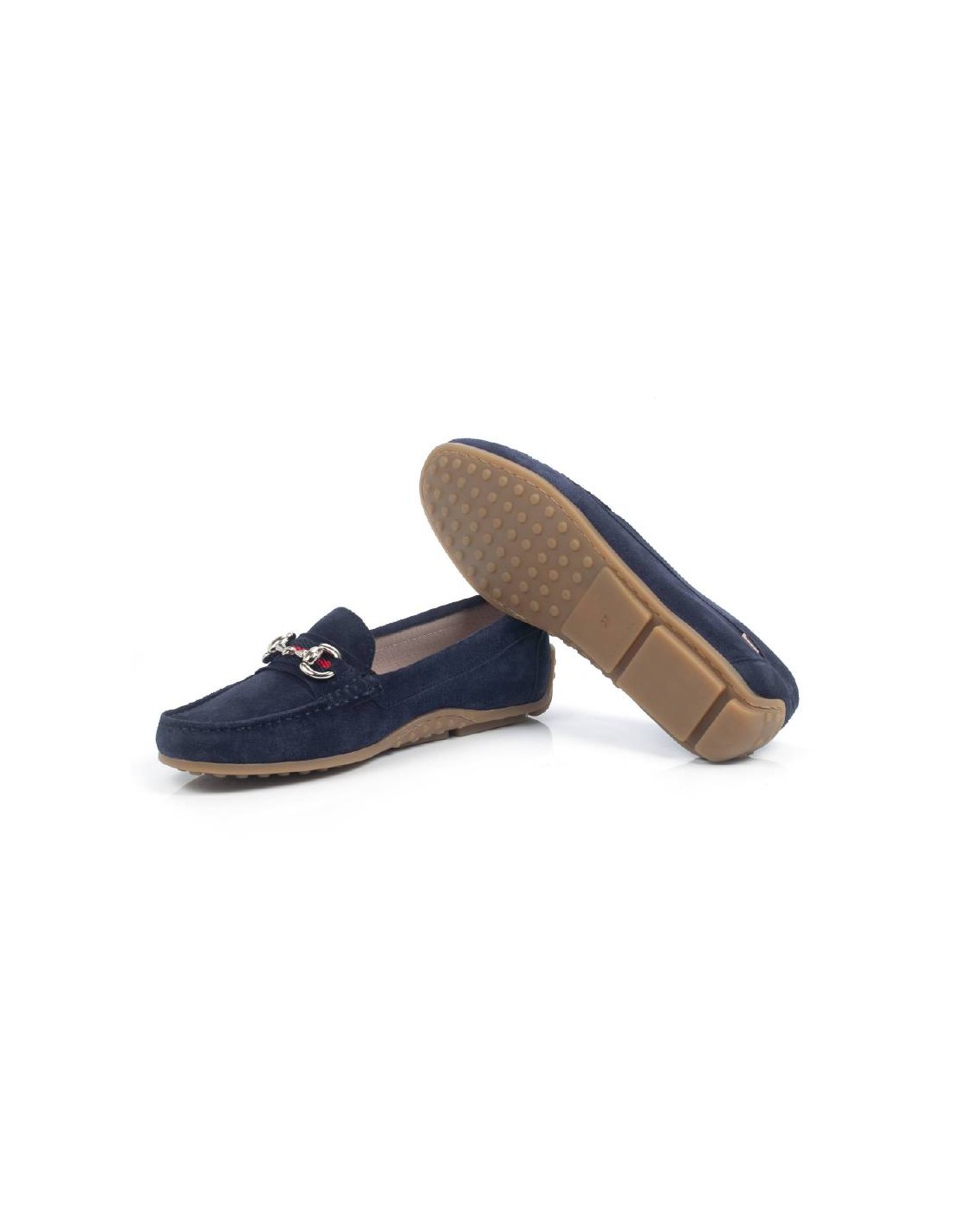 ortiz & reed Mocasines de mujer de ante con hebilla color azul W-SICHAROR-AZUL En línea