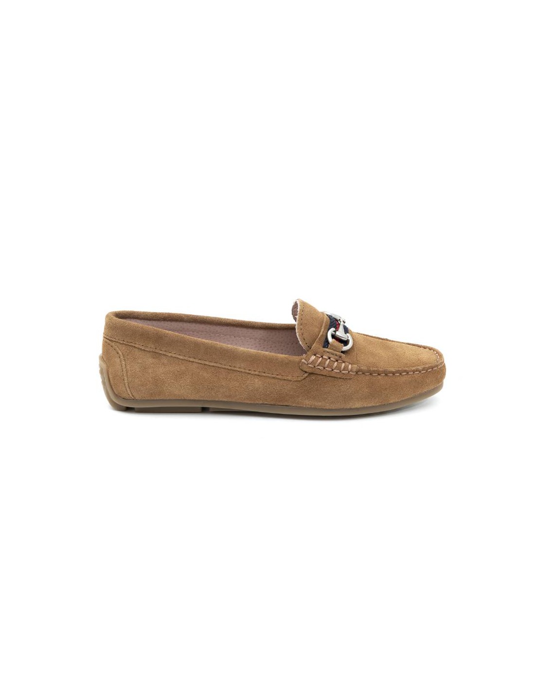 ortiz & reed Mocasines de mujer de ante con hebilla color cuero W-SIMELA-HABANA Outlet