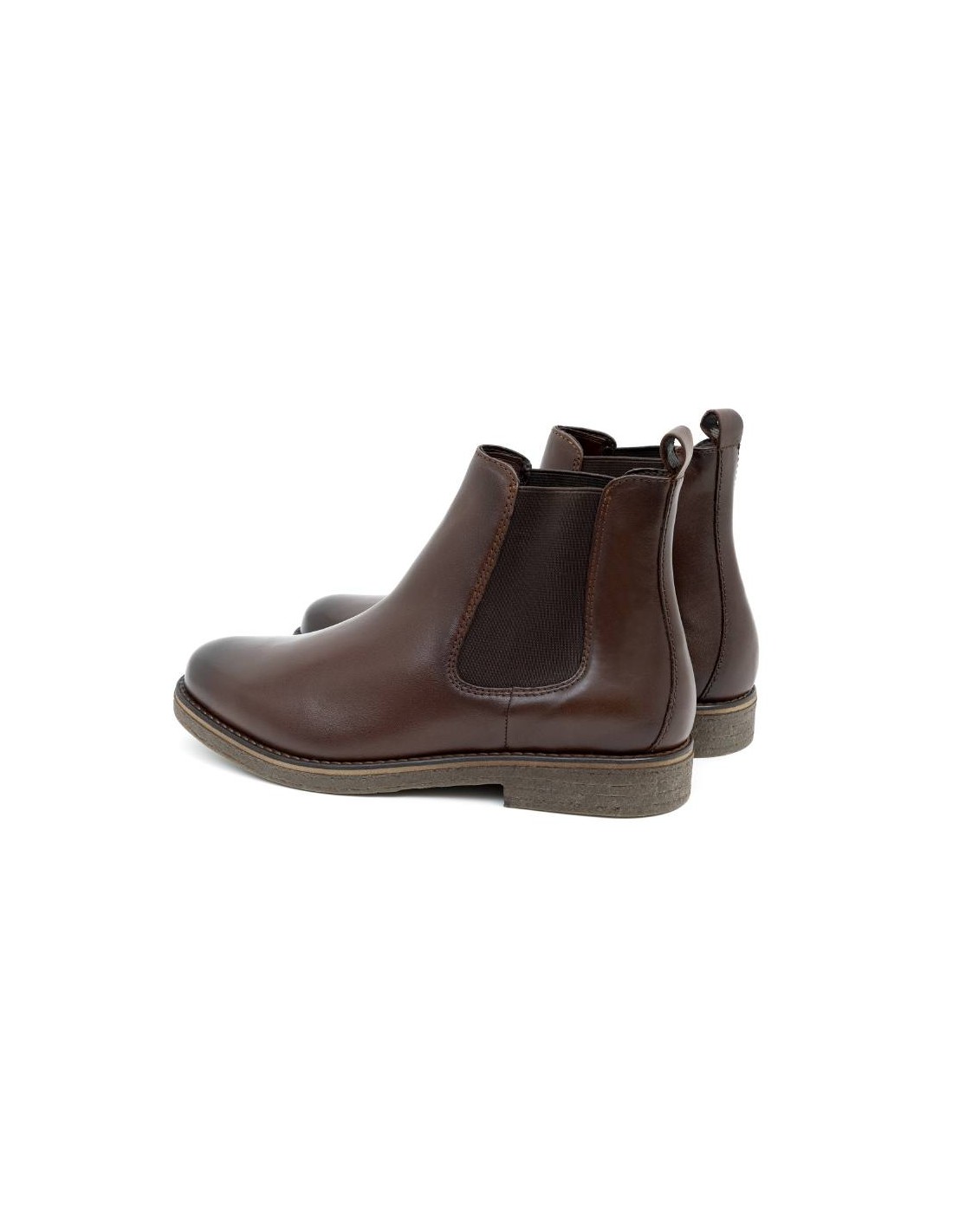 ortiz & reed Botínes Chelsea de piel con elástico lateral color cuero BERTORE-CUERO Outlet online