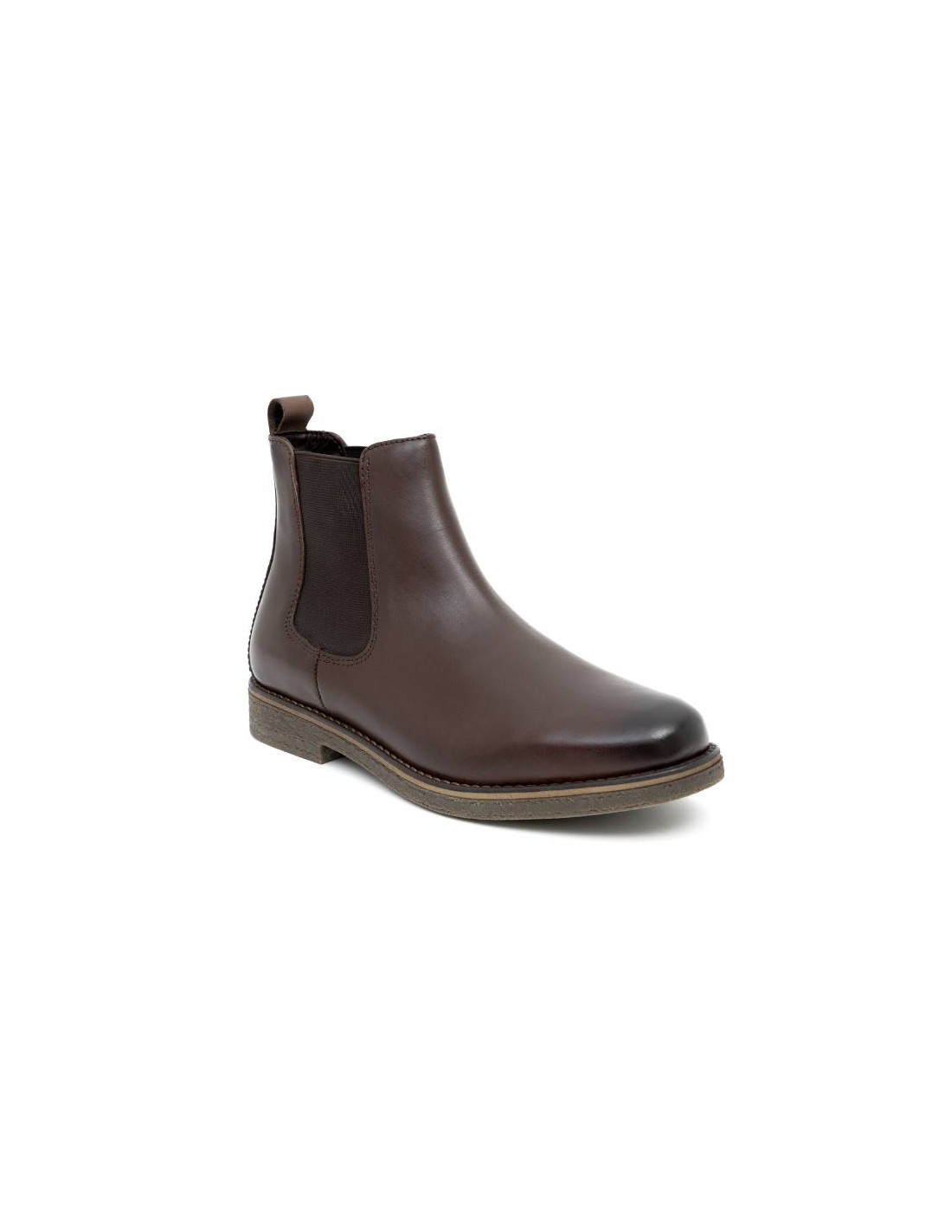 ortiz & reed Botínes Chelsea de piel con elástico lateral color cuero BERTORE-CUERO Outlet online