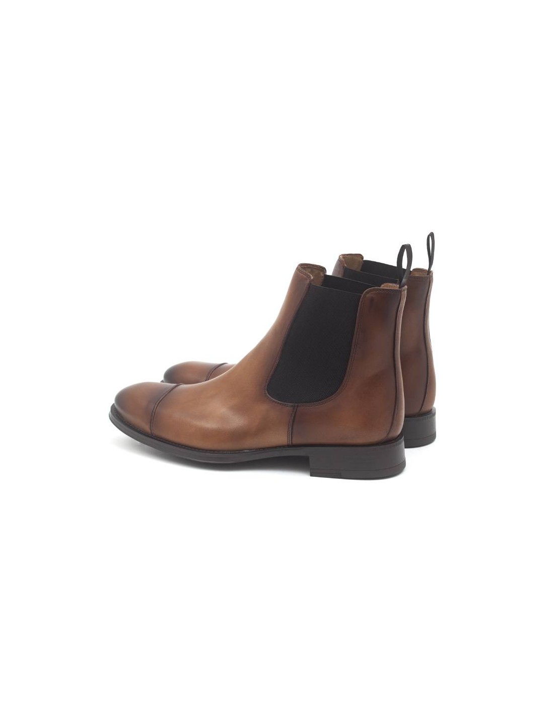 ortiz & reed Botínes Chelsea de piel con elástico lateral color cuero MONTRELO-CAMEL Rebajas