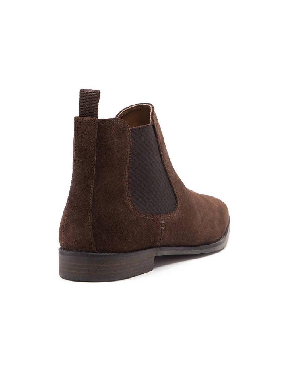 ortiz & reed Botínes Chelsea de piel con elástico lateral color marrón TASOR-BROWN Rebajas baratas