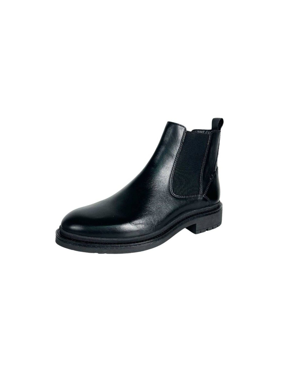 ortiz & reed Botínes Chelsea de piel con elástico lateral color negro PACIFOR-BLACK Descuento