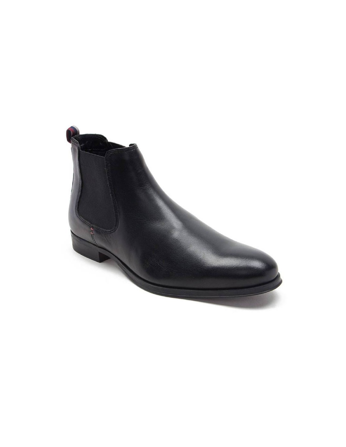ortiz & reed Botínes Chelsea de piel con elástico lateral color negro TROKOR-BLACK