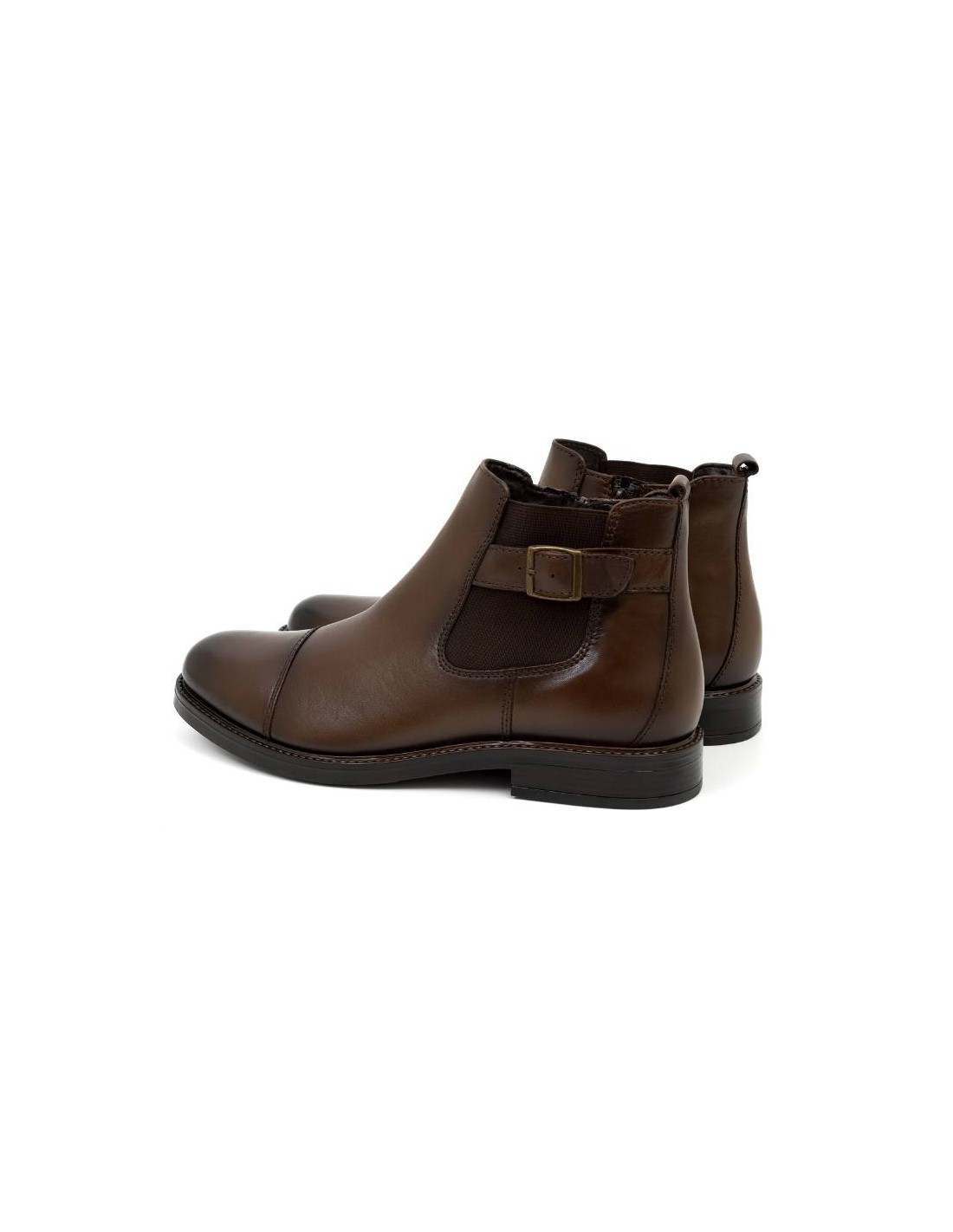 ortiz & reed Botínes Chelsea de piel con hebilla color marrón BREBUCK-BROWN Rebajas online