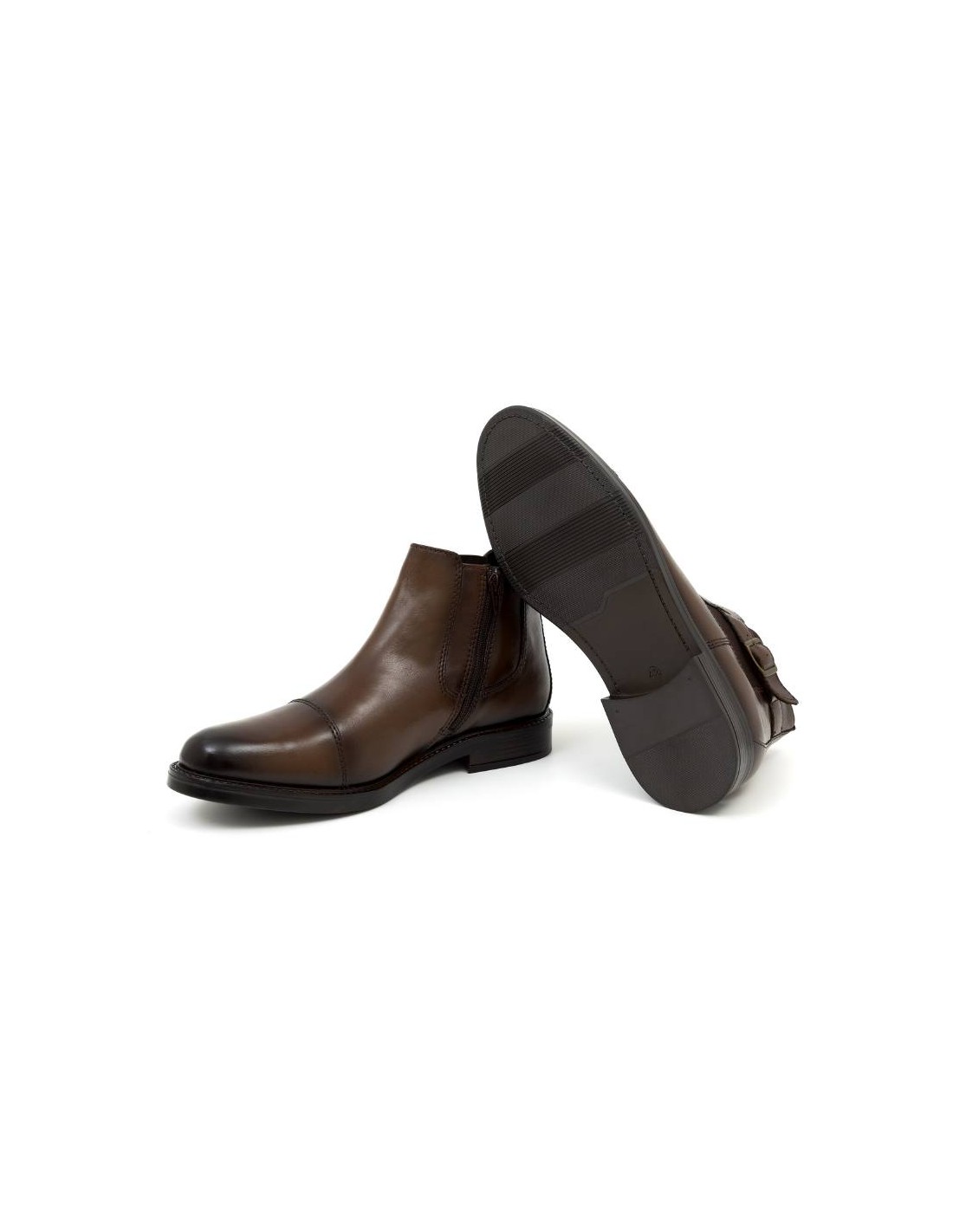 ortiz & reed Botínes Chelsea de piel con hebilla color marrón BREBUCK-BROWN Rebajas online