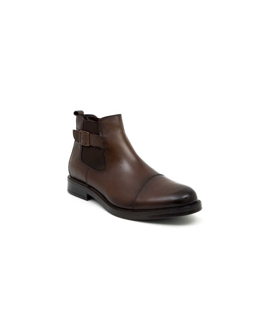 ortiz & reed Botínes Chelsea de piel con hebilla color marrón BREBUCK-BROWN Rebajas online
