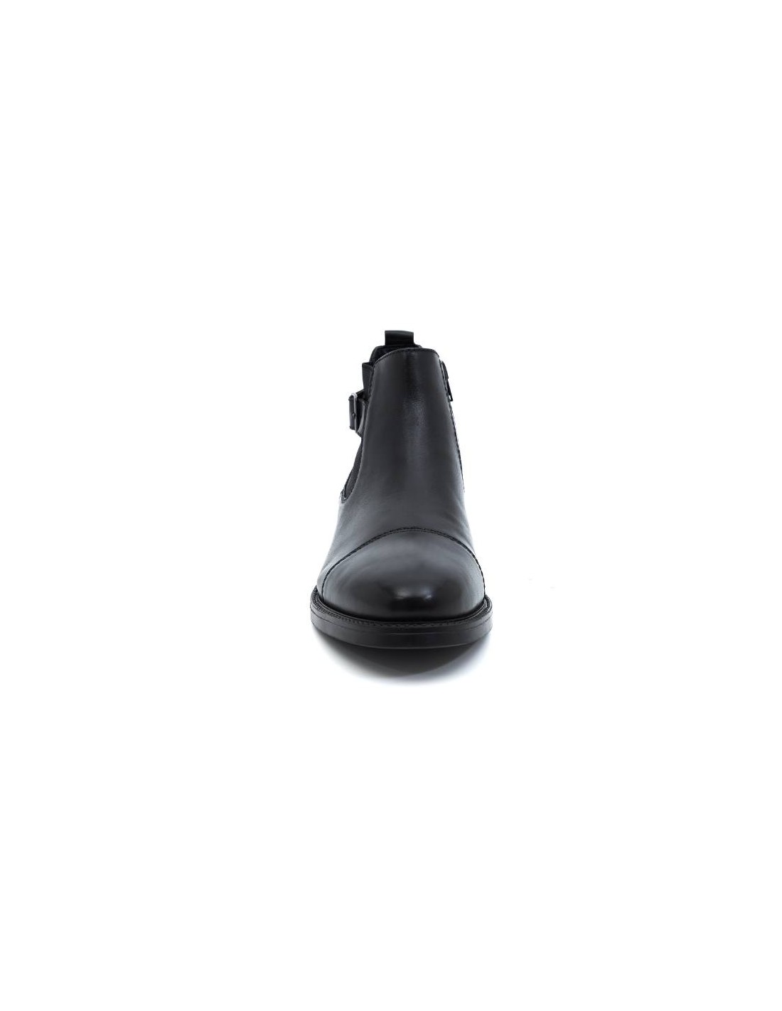 ortiz & reed Botínes Chelsea de piel con hebilla color negro BREBUCK-NEGRO Rebajas top