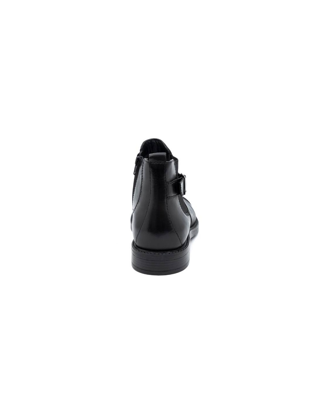 ortiz & reed Botínes Chelsea de piel con hebilla color negro BREBUCK-NEGRO Rebajas top