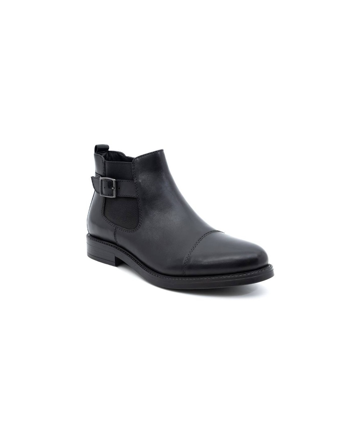 ortiz & reed Botínes Chelsea de piel con hebilla color negro BREZU-NEGRO