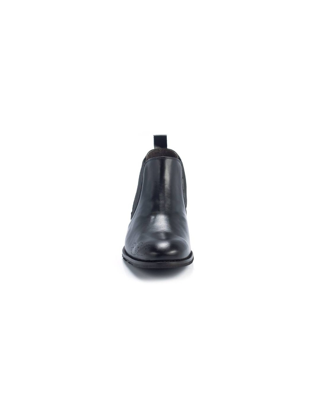 ortiz & reed Botínes Chelsea de piel deslavado color negro VENILA-NEGRO Oferta especial