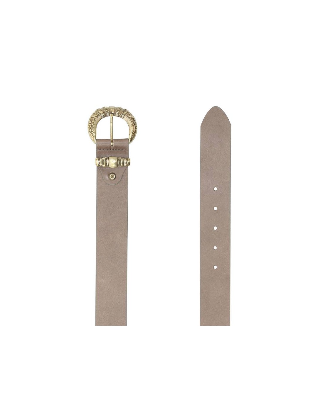 ortiz & reed Cinturón de mujer de piel con hebilla de fantasía color beige WB-SHELL-TAUPE Últimos 2 días