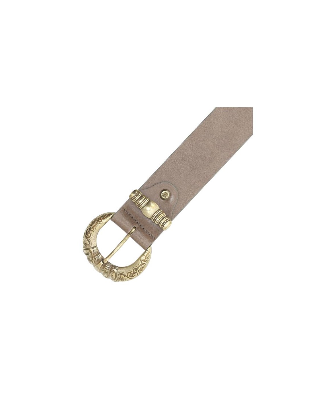 ortiz & reed Cinturón de mujer de piel con hebilla de fantasía color beige WB-SHELL-TAUPE Últimos 2 días