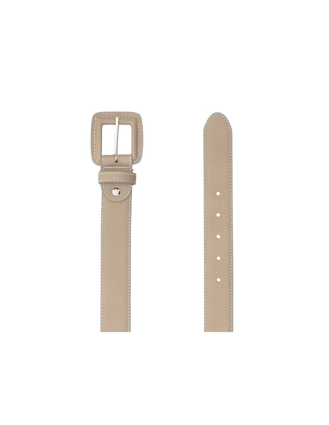 ortiz & reed Cinturón de mujer de piel con hebilla forrada color beige WB-COKEN-TAUPE Precio de fábrica