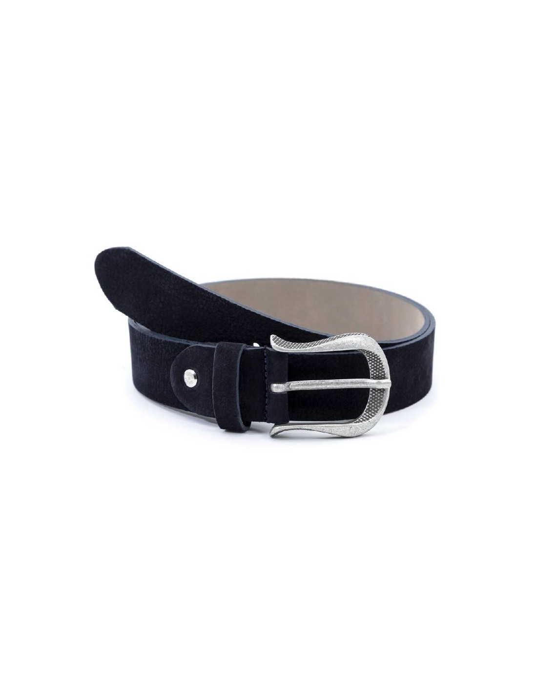 ortiz & reed Cinturón de mujer de piel con pasador de piel color azul WB-NORSE-NAVY