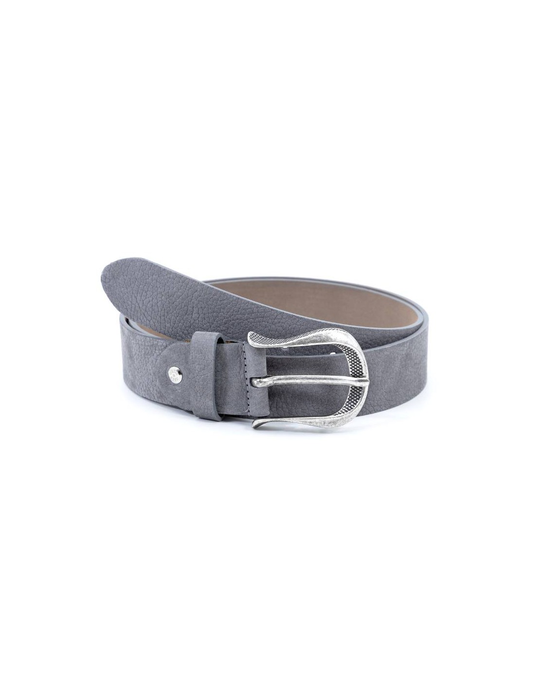 ortiz & reed Cinturón de mujer de piel con pasador de piel color gris WB-NORSE-GREY