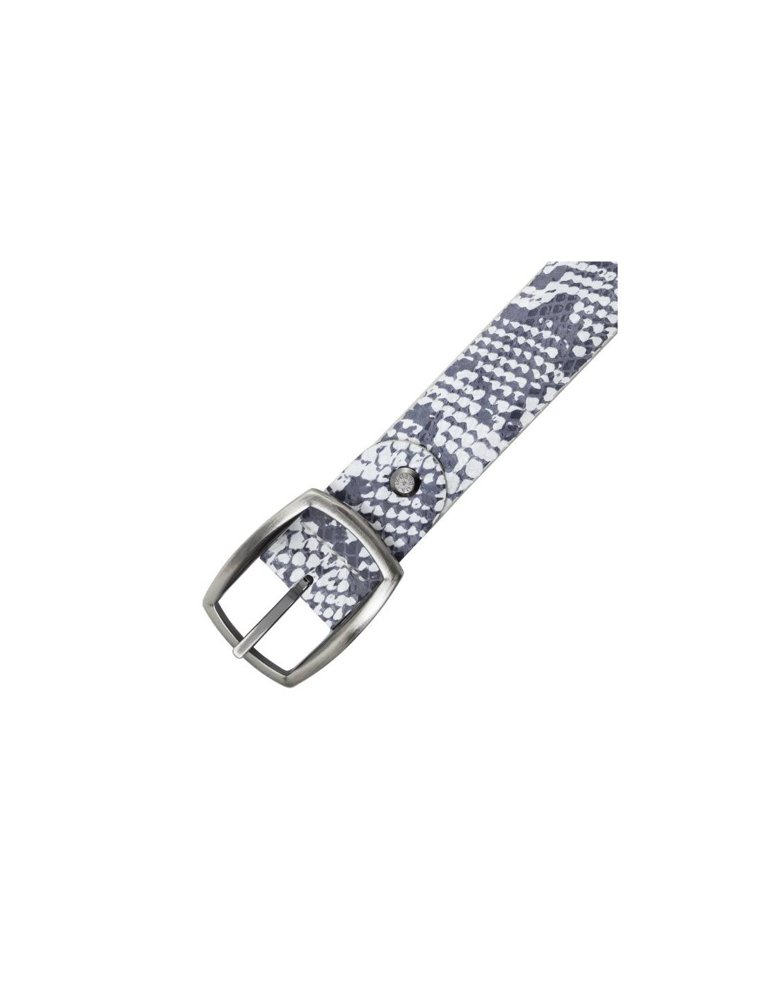 ortiz & reed Cinturón de mujer de piel patrón grabado color blanco WB-SNAKE-BLANCO Envío internacional gratuito