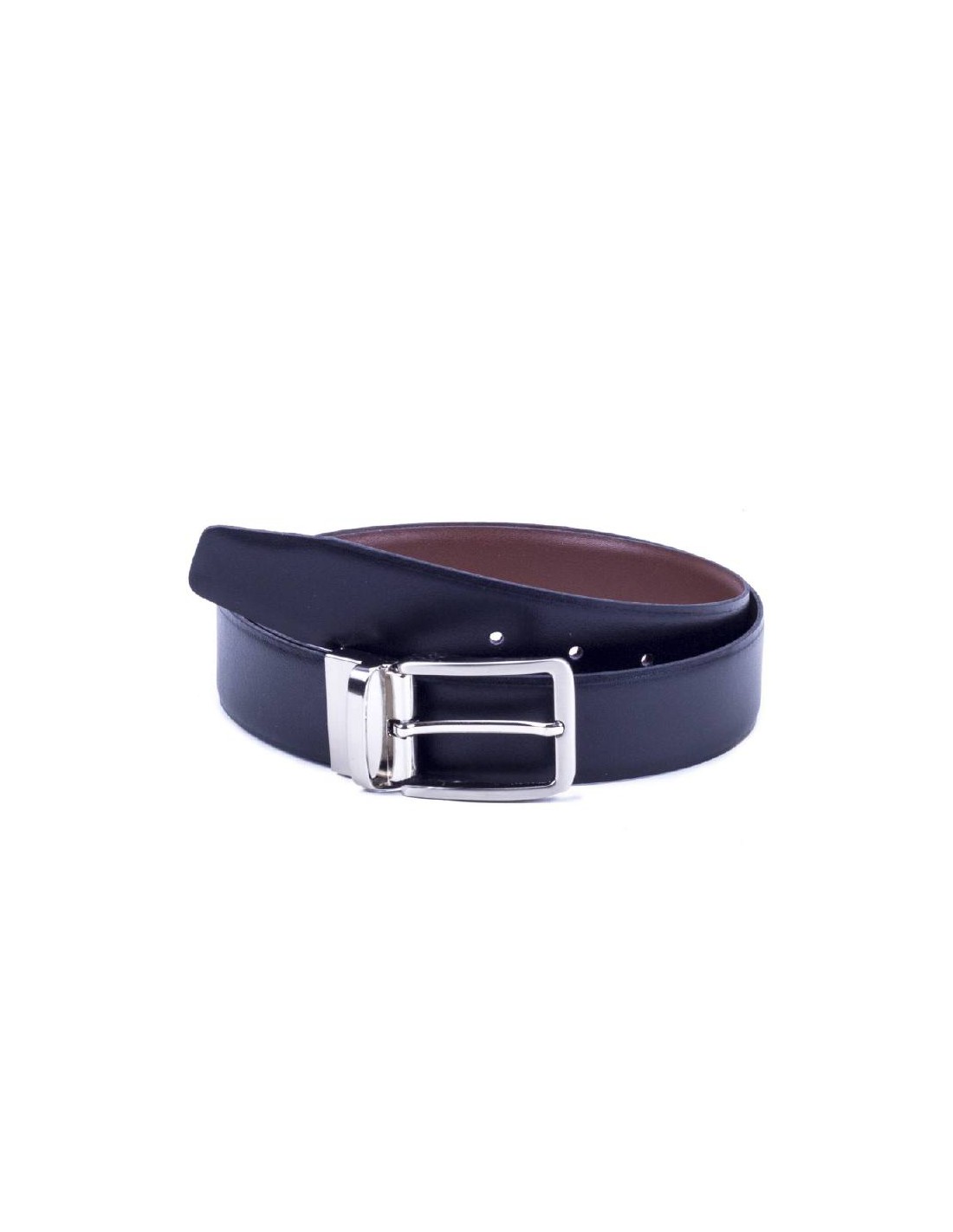 ortiz & reed Cinturón de piel reversible color cuero B-MINIREV35-NEGRO-CUERO