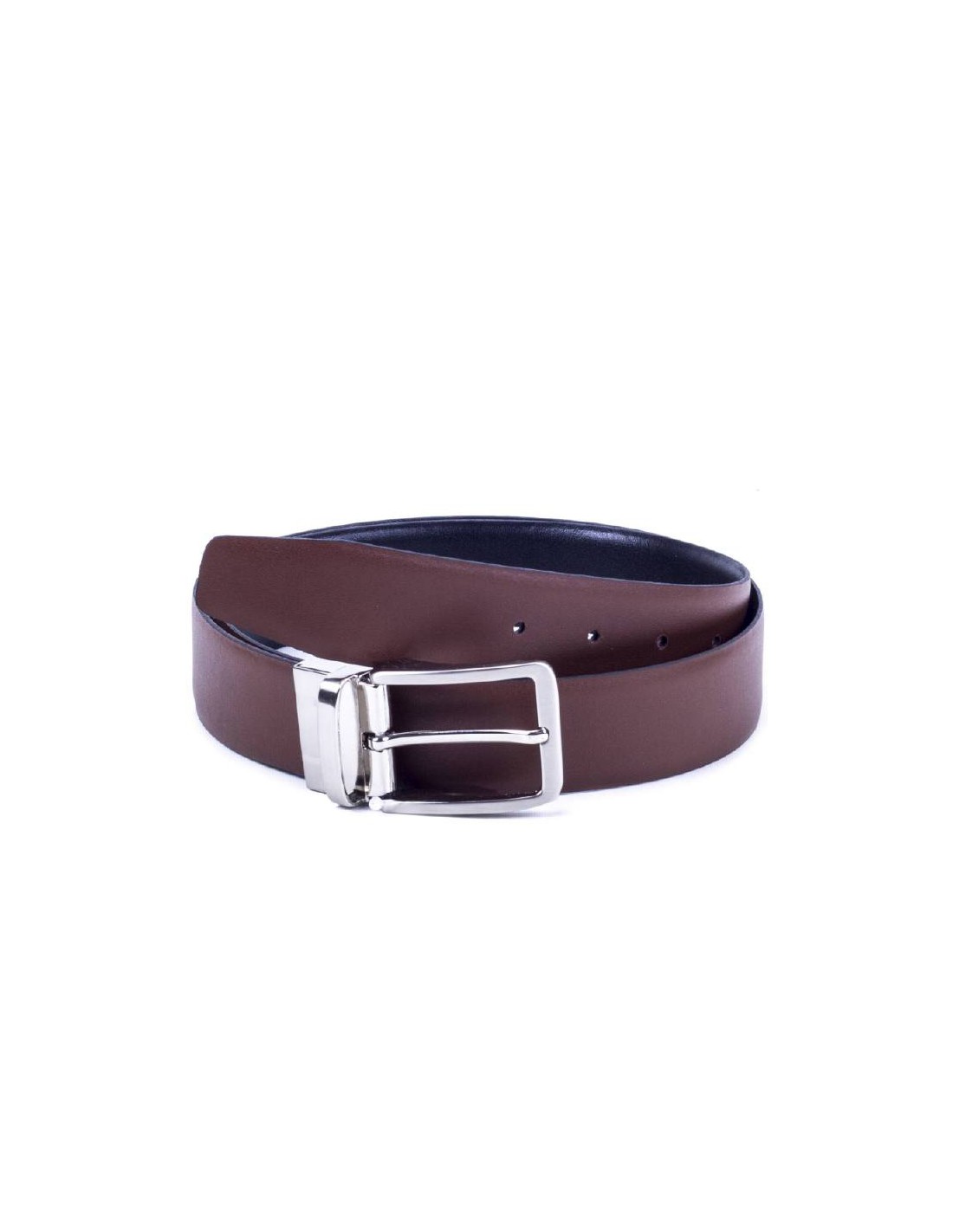 ortiz & reed Cinturón de piel reversible color cuero B-MINIREV35-NEGRO-CUERO Ahorra y exporta