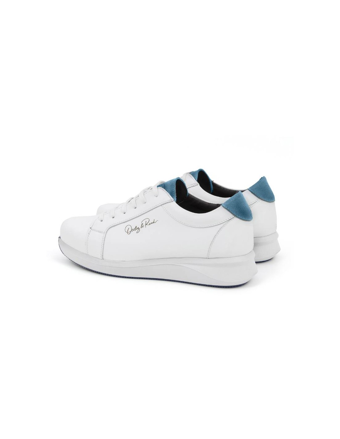ortiz & reed Deportivo de mujer de piel liso color blanco W-LOREED-BLANCO-AQUA En oferta