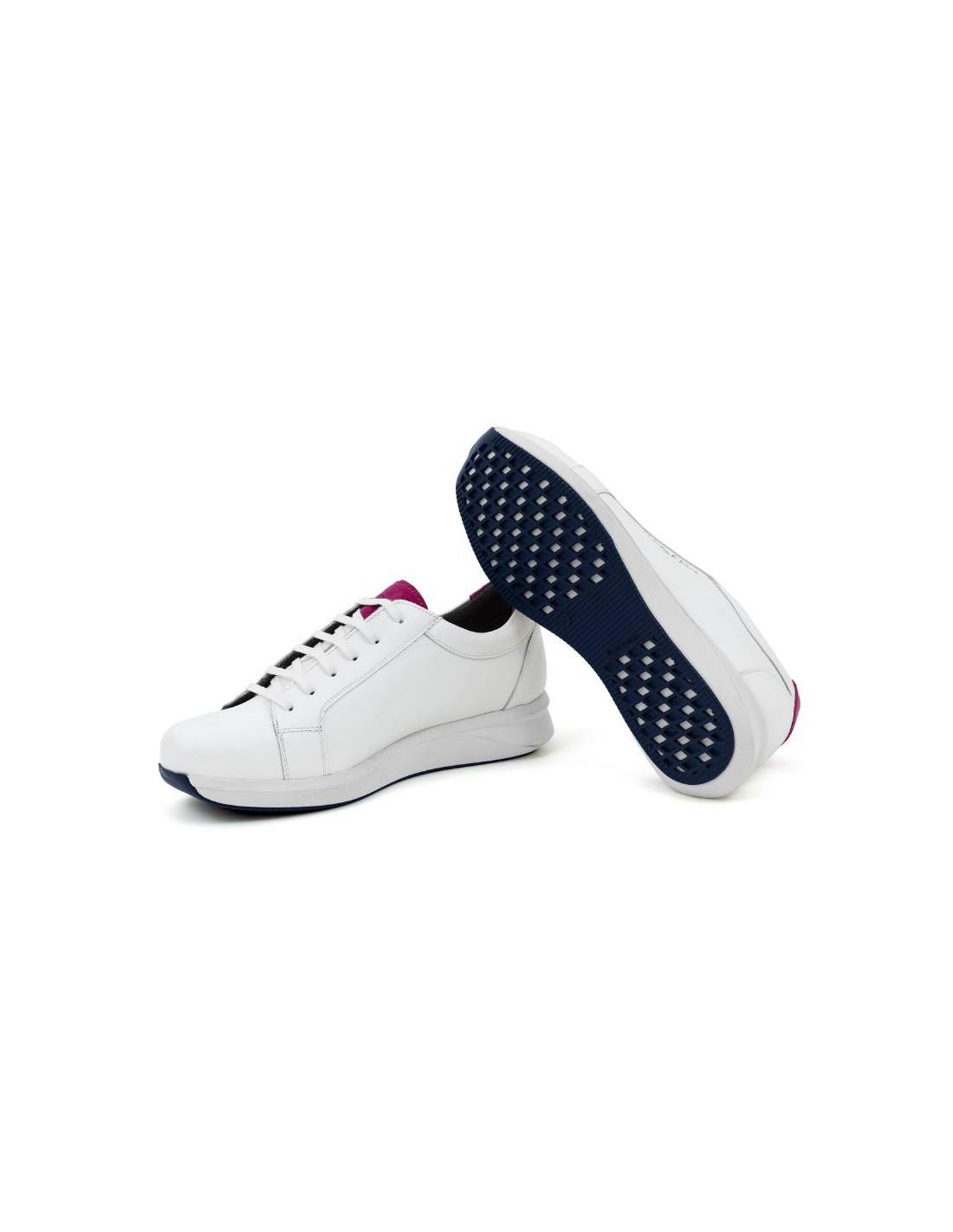 ortiz & reed Deportivo de mujer de piel liso color blanco W-LOREED-BLANCO-PINK Libre de impuestos