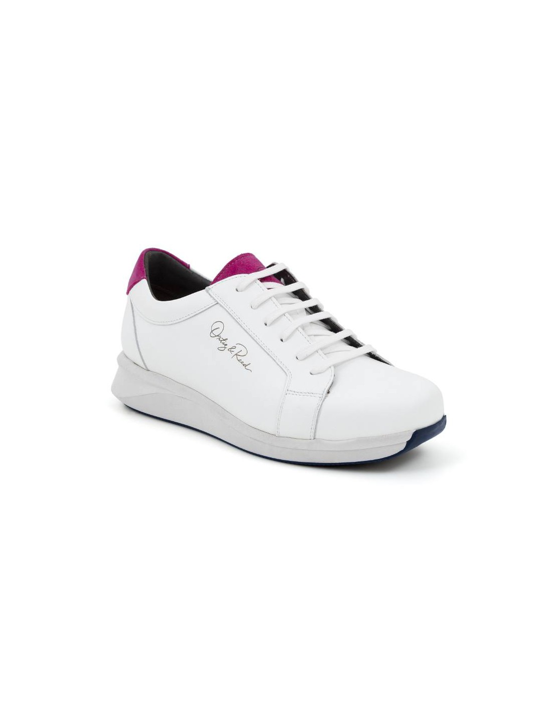 ortiz & reed Deportivo de mujer de piel liso color blanco W-LOREED-BLANCO-PINK Libre de impuestos
