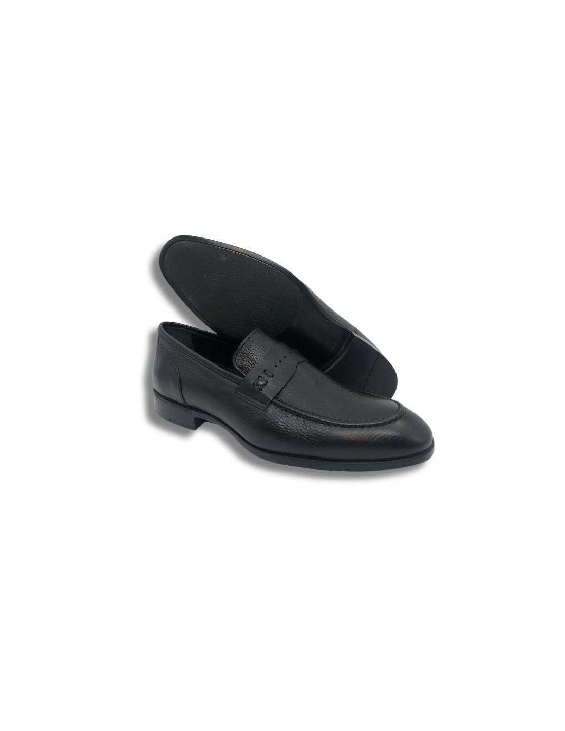 ortiz & reed Mocasín de piel con antifaz color negro Grandes ahorros