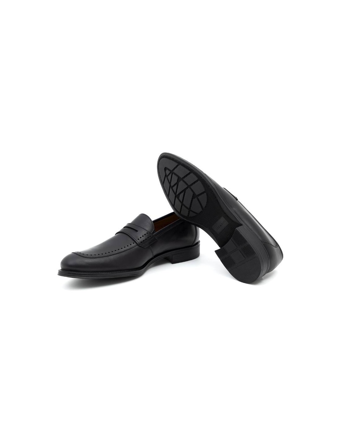 ortiz & reed Mocasín de piel con antifaz color negro BEFELI-NEGRO Rebajas de fin de temporada