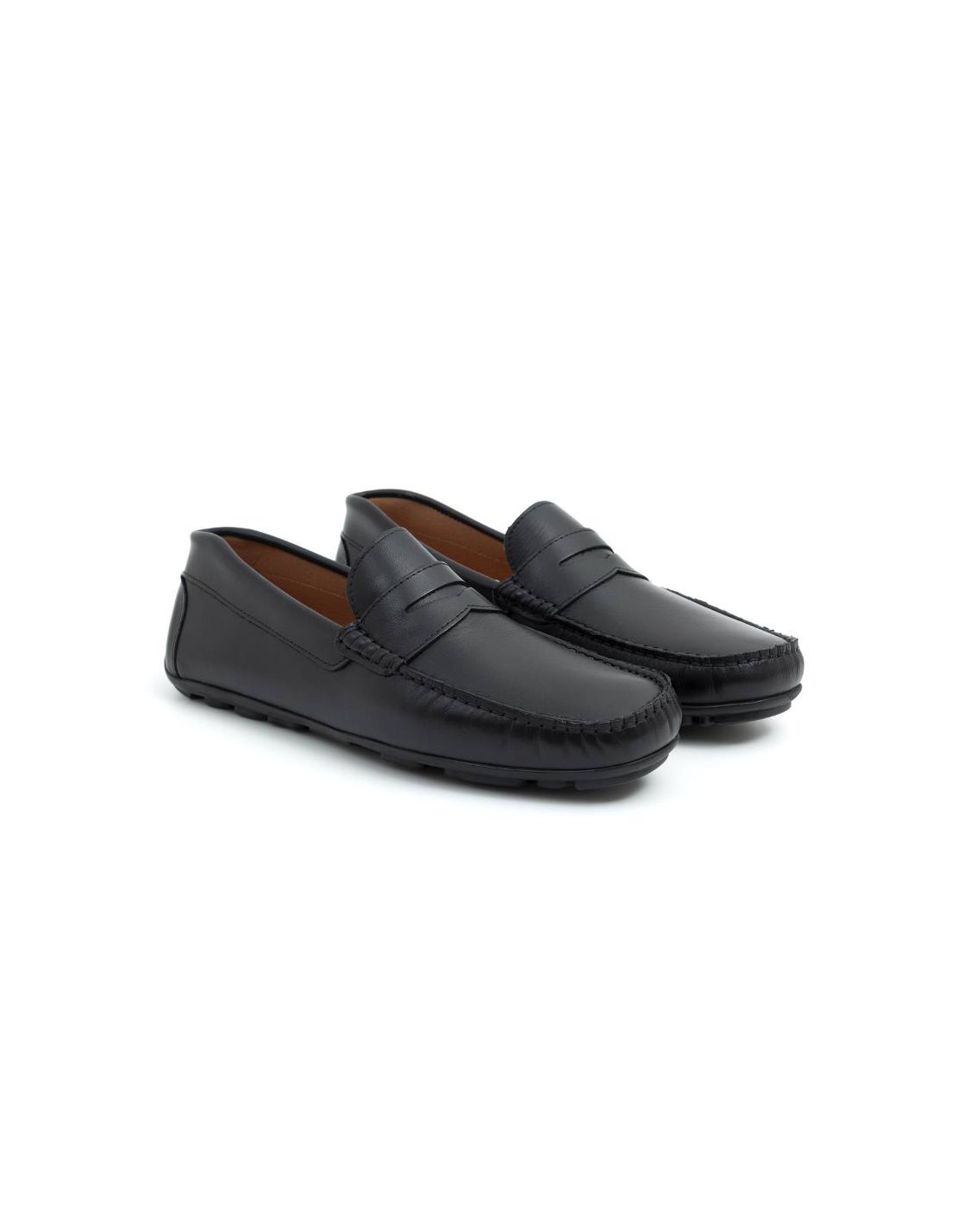 ortiz & reed Mocasín de piel con antifaz color negro BHOME-BLACK