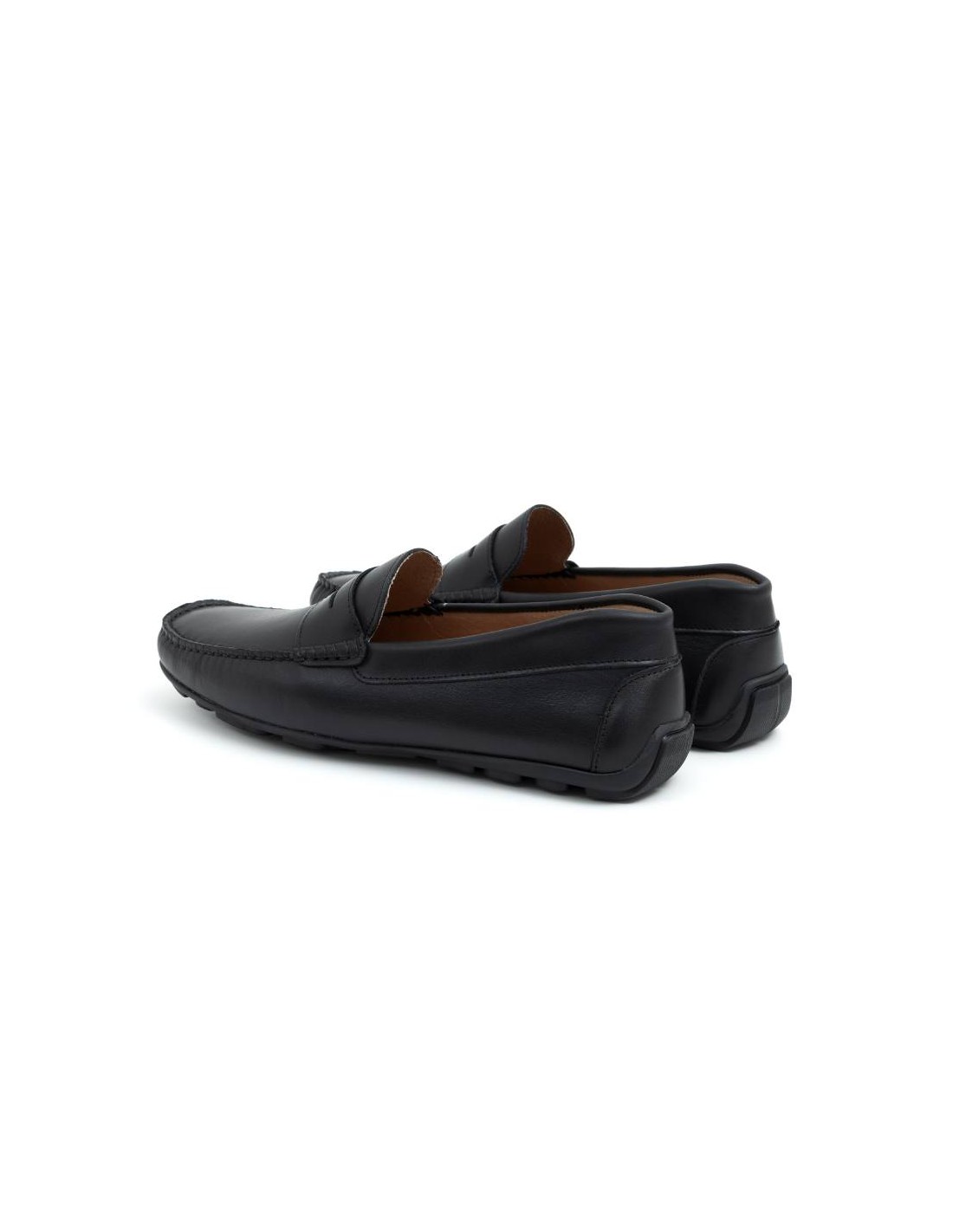ortiz & reed Mocasín de piel con antifaz color negro BHOME-BLACK Precio ultrabajo