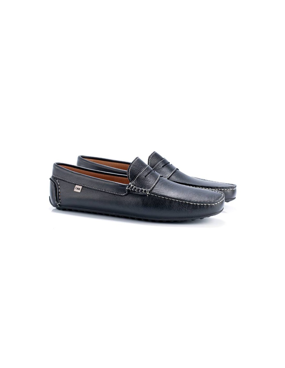 ortiz & reed Mocasín de piel con antifaz color negro BURDOR-NEGRO