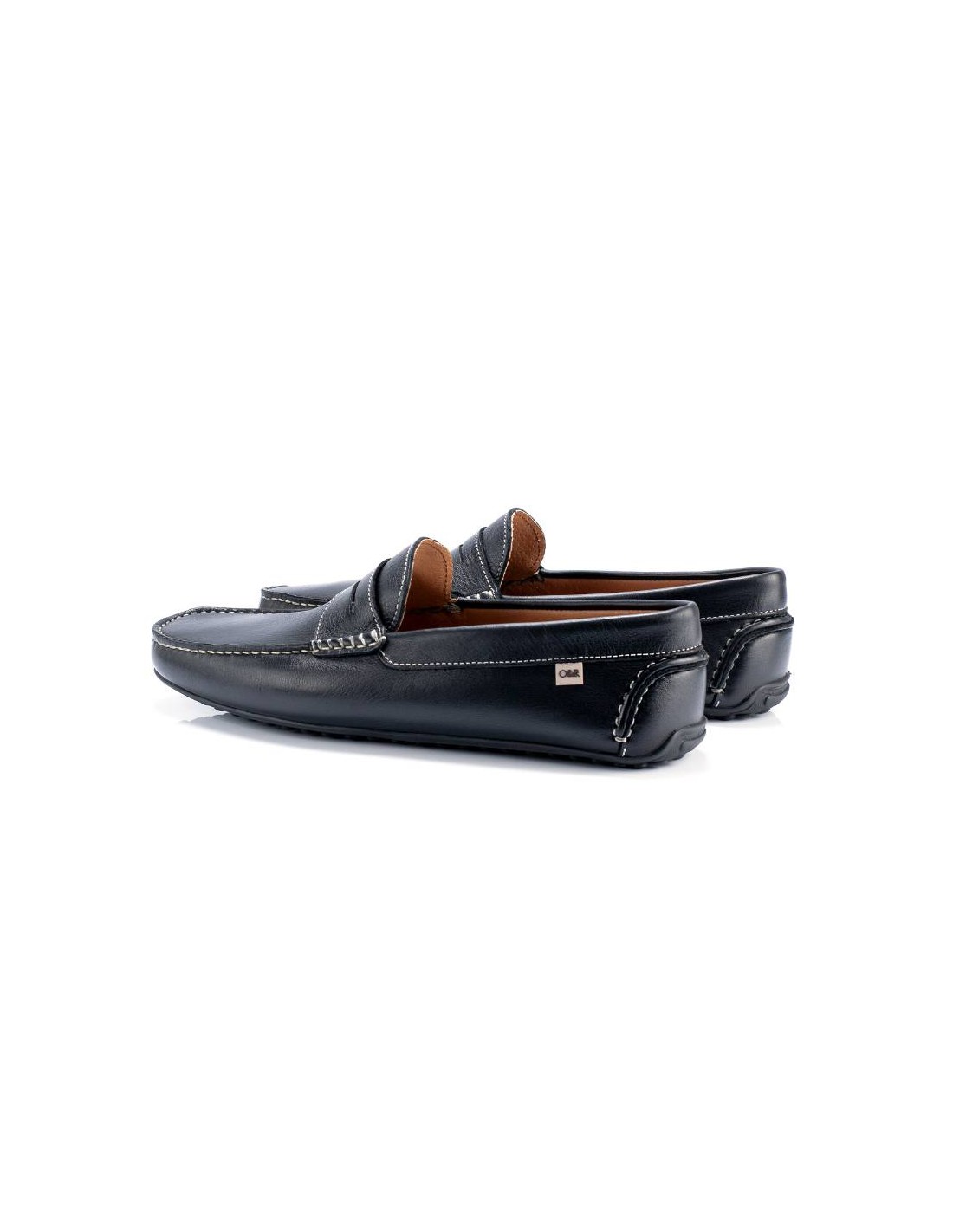 ortiz & reed Mocasín de piel con antifaz color negro BURDOR-NEGRO En línea
