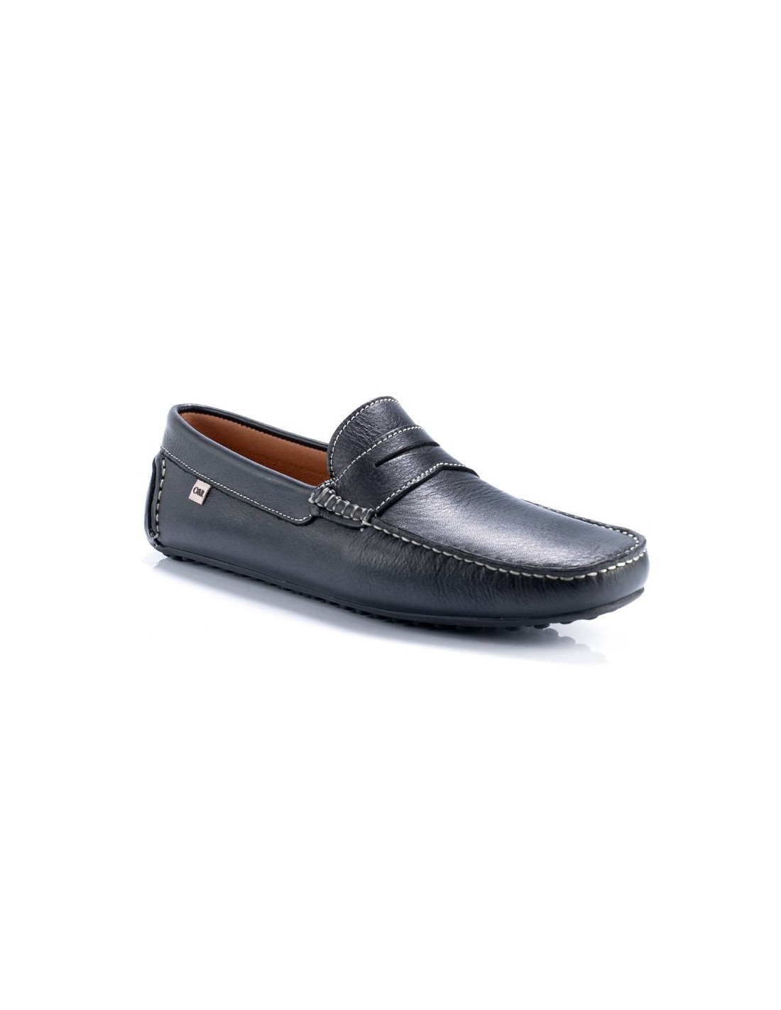 ortiz & reed Mocasín de piel con antifaz color negro BURDOR-NEGRO En línea