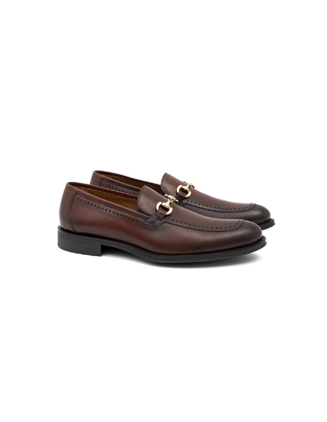ortiz & reed Mocasín de piel con aplique metálico color cuero BELIK-CUERO
