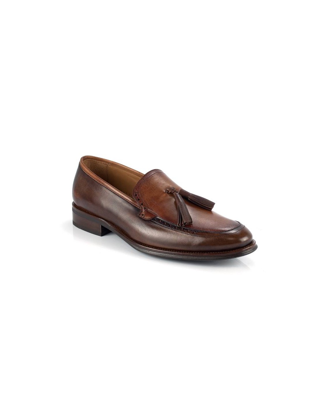 ortiz & reed Mocasín de piel con borlas color marrón FRAMO-MARRON