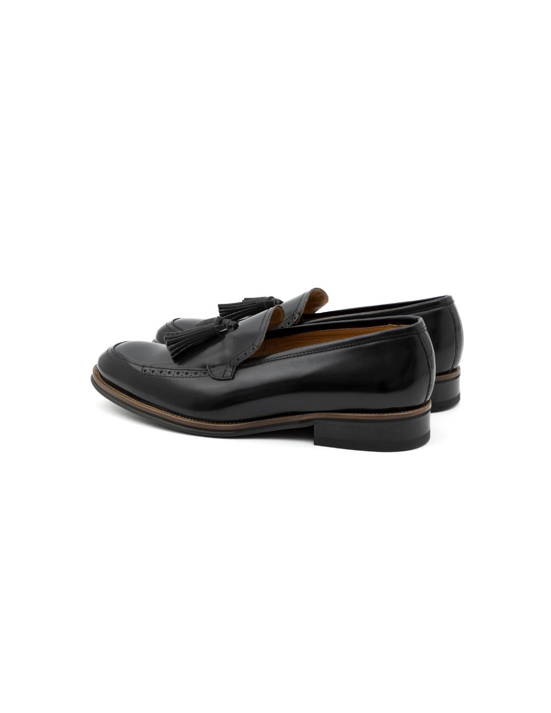 ortiz & reed Mocasín de piel con borlas color negro FRAMO-NEGRO Rebajas baratas
