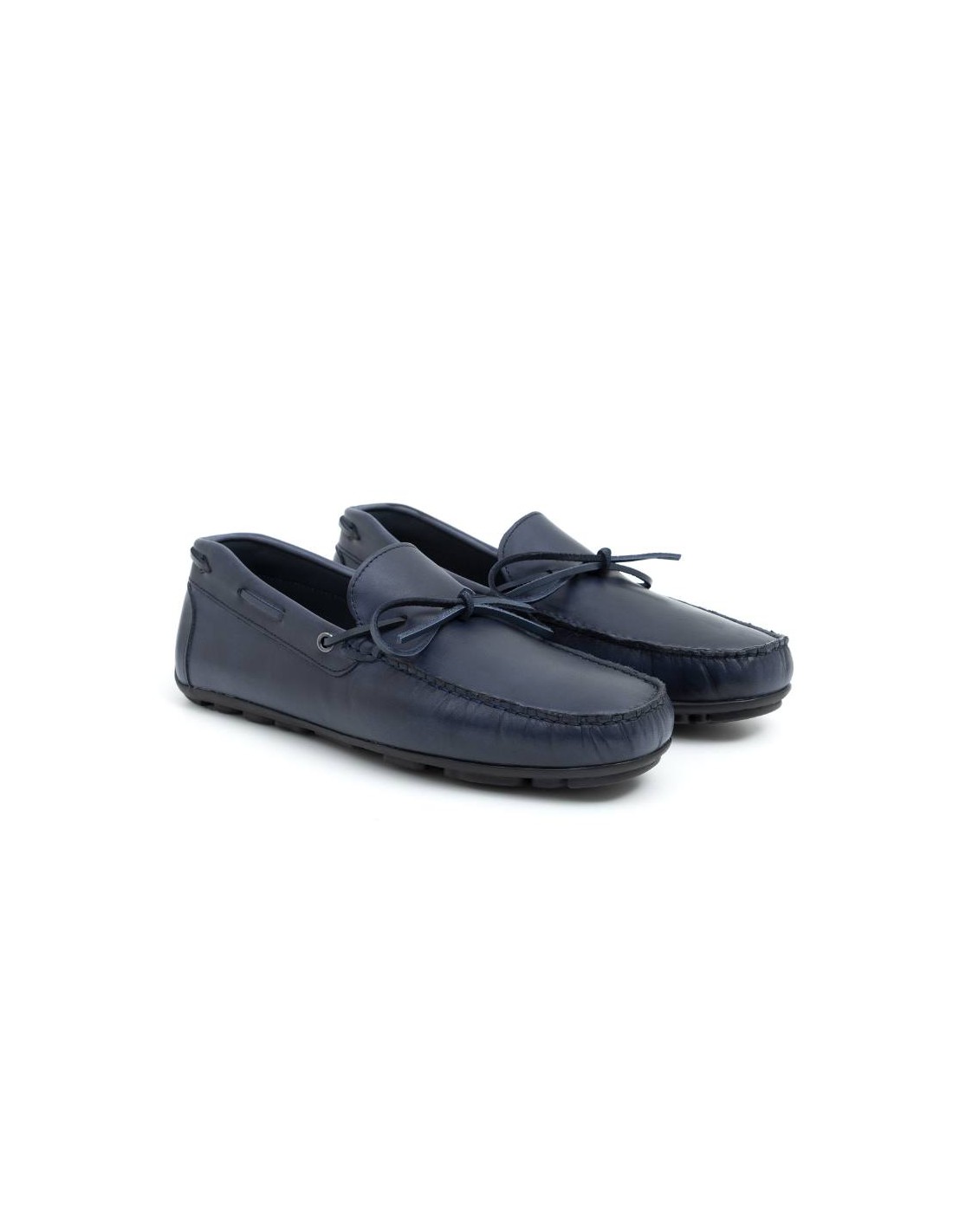 ortiz & reed Mocasín de piel con cordón de piel color azul ELAZO-BLUE