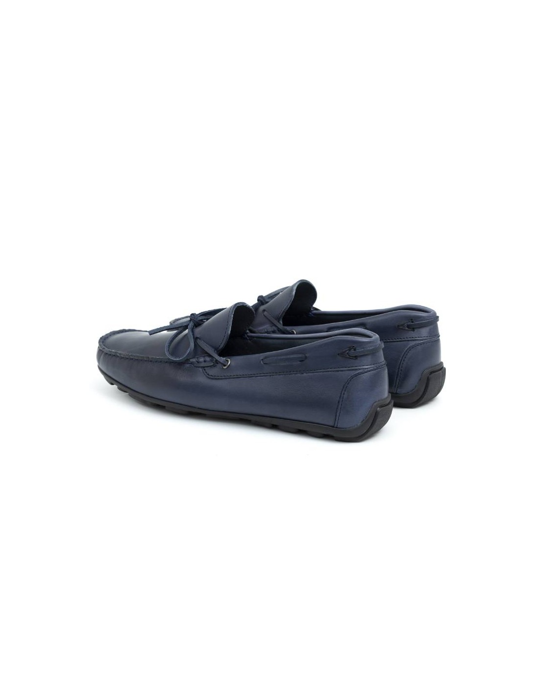 ortiz & reed Mocasín de piel con cordón de piel color azul ELAZO-BLUE Ventas relámpago