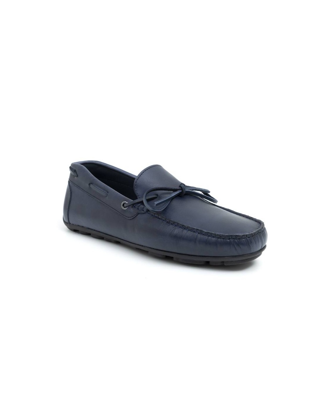 ortiz & reed Mocasín de piel con cordón de piel color azul ELAZO-BLUE Ventas relámpago