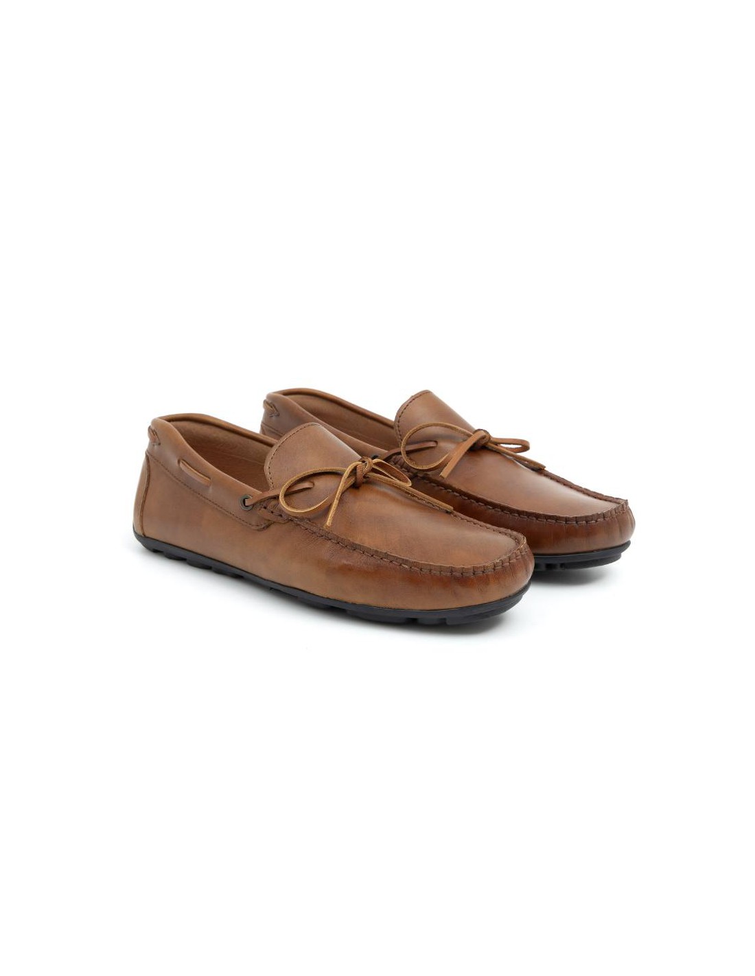 ortiz & reed Mocasín de piel con cordón de piel color cuero ELAZO-CUERO
