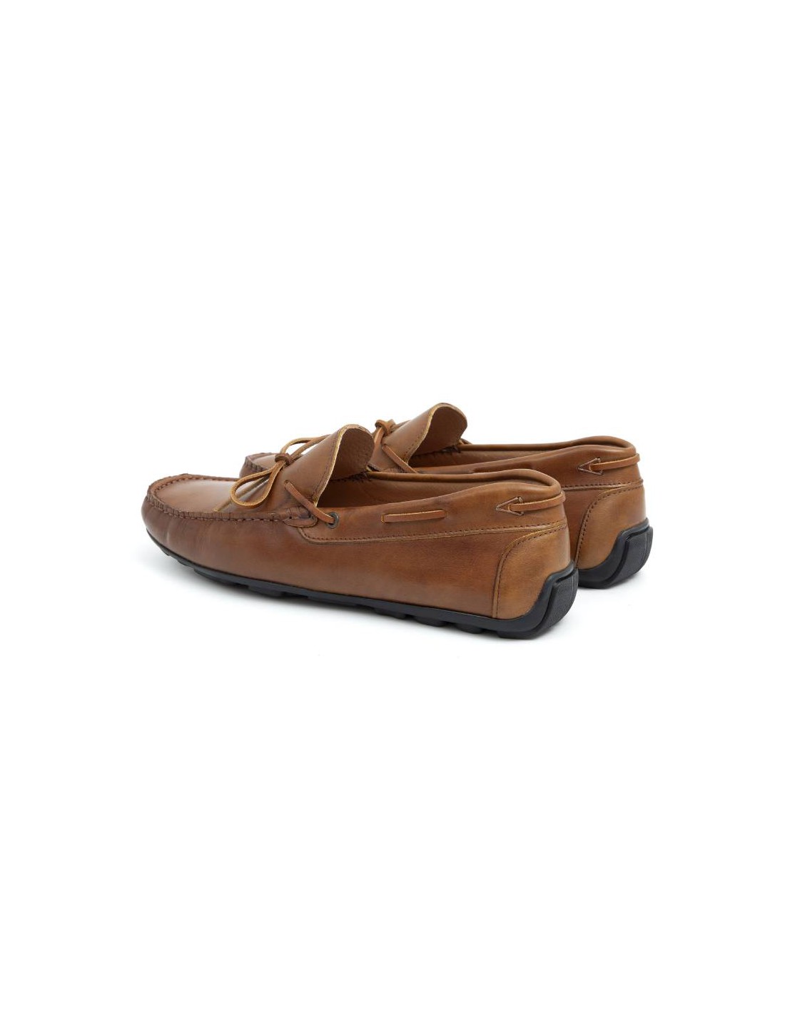 ortiz & reed Mocasín de piel con cordón de piel color cuero ELAZO-CUERO Descuento