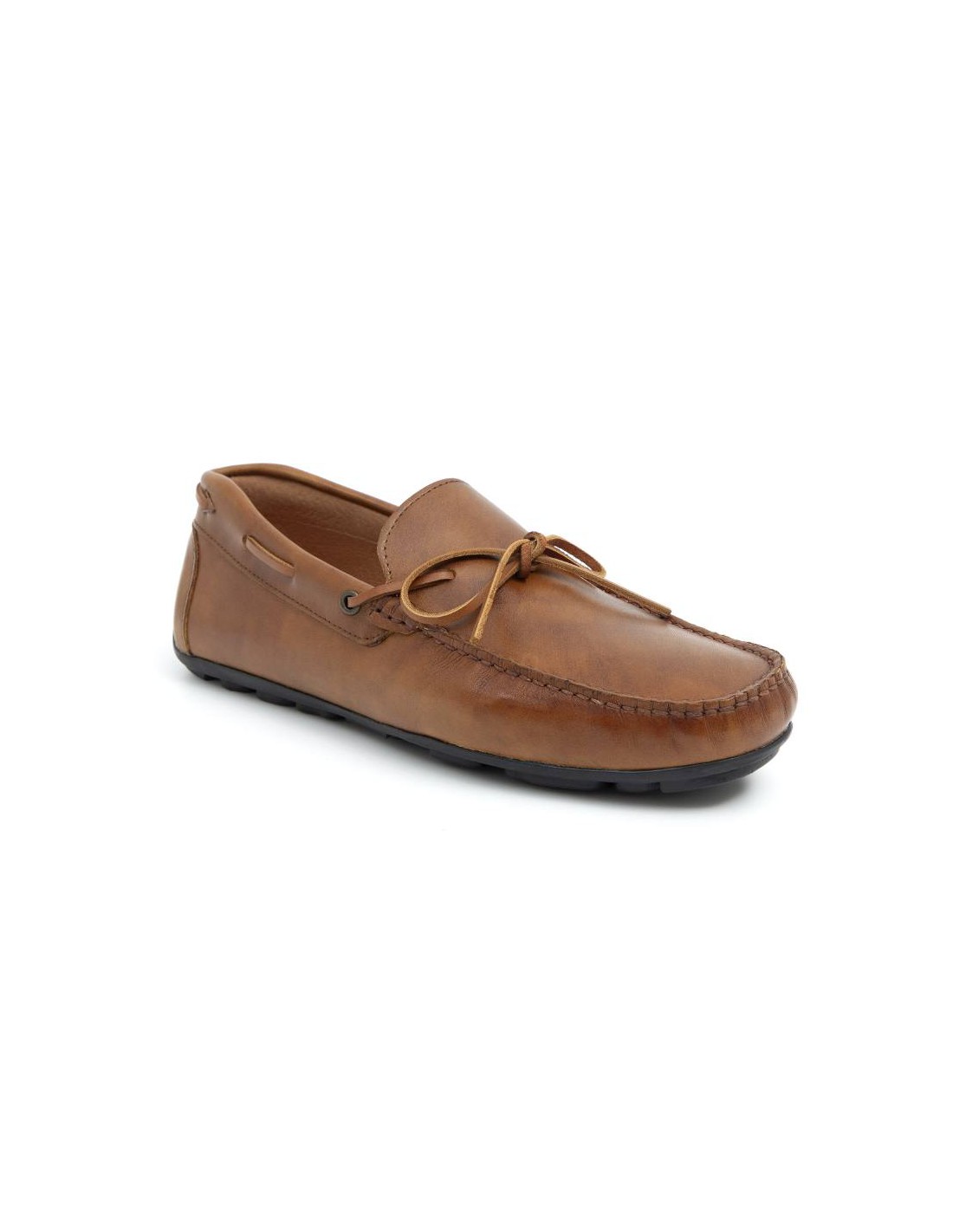 ortiz & reed Mocasín de piel con cordón de piel color cuero ELAZO-CUERO Descuento