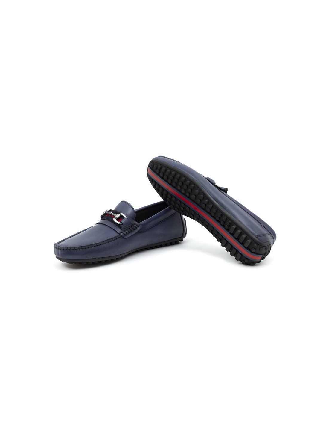 ortiz & reed Mocasín de piel con hebilla color azul BELIPO-NAVY Tienda